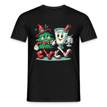 Fröhliche Weihnachten Retro Vintage Party - Männer T-Shirt - Schwarz - Vorne - AI Model Male 178 light (178cm)