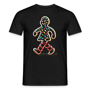 Fröhlicher Lebkuchenmann Mit Streuseln - Männer T-Shirt - Schwarz - Vorne - AI Model Male 178 light (178cm)