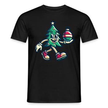 Joyeux sapin de Noël look rétro - T-shirt homme - noir - Devant - AI Model Male 178 light (178cm)