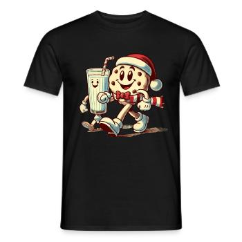 Fröhliche Weihnachten Mit Retro Charme Und Vintage - Männer T-Shirt - Schwarz - Vorne - AI Model Male 178 light (178cm)