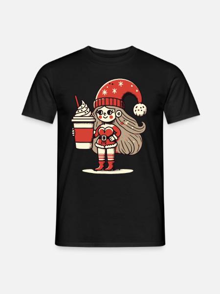 Christmas Coffee Lover Gnome - Men's T-Shirt - black