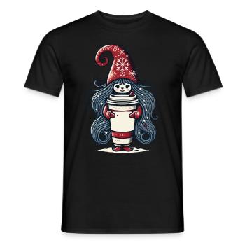 Gnome amateur de café de Noël - T-shirt homme - noir - Devant - AI Model Male 178 light (178cm)