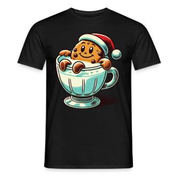 Merry Biscuit Christmas Retro Vintage Style - Men's T-Shirt - black - Front - AI Model Male 178 light (178cm)
