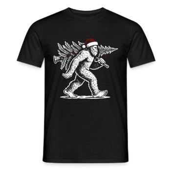 Yéti de Noël avec arbre de Noël - T-shirt homme - noir - Devant - AI Model Male 178 light (178cm)