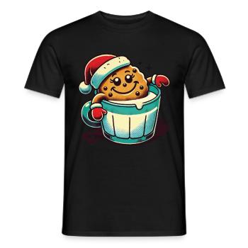 Christmas Retro Vintage Cookie Cup - Men's T-Shirt - black - Front - AI Model Male 178 light (178cm)