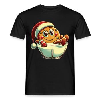 Merry Christmas Retro Cookie Design - Men's T-Shirt - black - Front - AI Model Male 178 light (178cm)