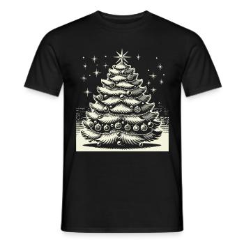 Christmas Nostalgic Christmas Tree Magic - Men's T-Shirt - black - Front - AI Model Male 178 light (178cm)