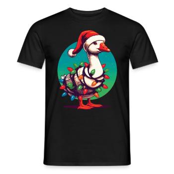 gWeihnachten Lustiger Tollpatsch Gans - Männer T-Shirt - Schwarz - Vorne - AI Model Male 178 light (178cm)