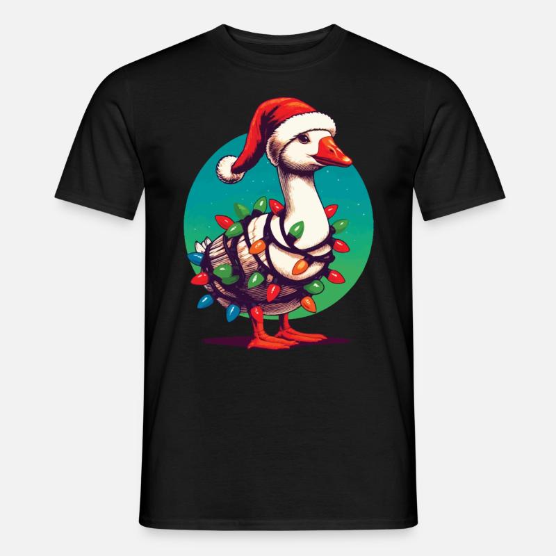 gNatale Divertente Oca Goffa - T-shirt uomo - nero