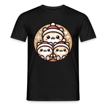 Cute Cats Christmas Joy - Men's T-Shirt - black - Front - AI Model Male 178 light (178cm)