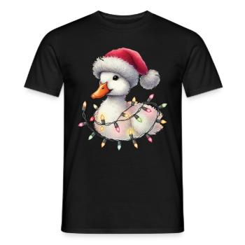 Chapeau de fées de Noël canard drôle - T-shirt homme - noir - Devant - AI Model Male 178 light (178cm)