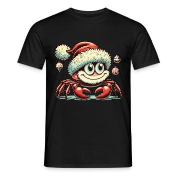 Weihnachtliche Krabbe Mit Mütze - Männer T-Shirt - Schwarz - Vorne - AI Model Male 178 light (178cm)