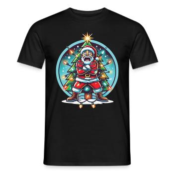 Amusement de l’électrocution de Noël avec le Père Noël - T-shirt homme - noir - Devant - AI Model Male 178 light (178cm)