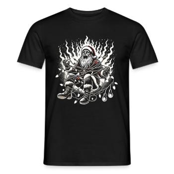 Père Noël choc électrique design humoristique - T-shirt homme - noir - Devant - AI Model Male 178 light (178cm)