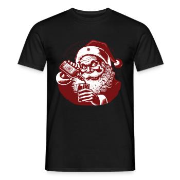 Santa Liebt Alkohol Weihnachten Humor - Männer T-Shirt - Schwarz - Vorne - AI Model Male 178 light (178cm)
