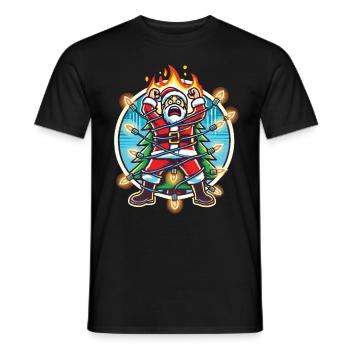 Père Noël Électrocution Chaos Désastre - T-shirt homme - noir - Devant - AI Model Male 178 light (178cm)