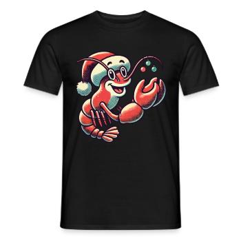 Christmas lobster with cap - Men's T-Shirt - black - Front - AI Model Male 178 light (178cm)