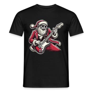 Bercement du Père Noël à la guitare électrique - T-shirt homme - noir - Devant - AI Model Male 178 light (178cm)