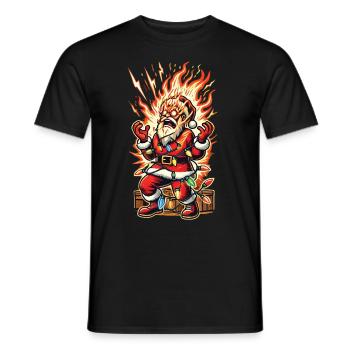 Le Père Noël se fait électrocuter - T-shirt homme - noir - Devant - AI Model Male 178 light (178cm)