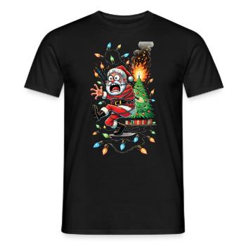 Père Noël Électrocution Chaos Désastre - T-shirt homme - noir - Devant - AI Model Male 178 light (178cm)