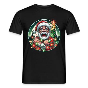 Chaos de l’électrocution de Noël avec le Père Noël - T-shirt homme - noir - Devant - AI Model Male 178 light (178cm)