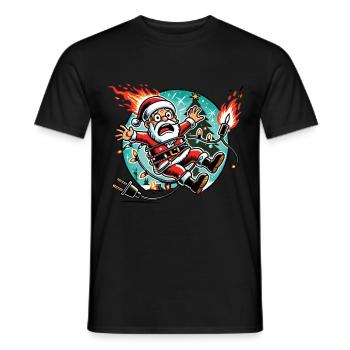 Surprise d’électrocution du Père Noël - T-shirt homme - noir - Devant - AI Model Male 178 light (178cm)