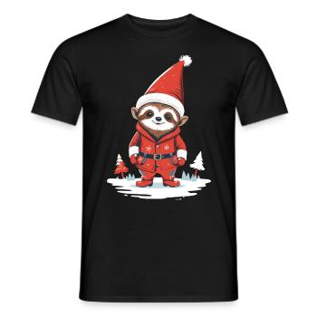 Fauler Weihnachtsmann Faultier Illustration - Männer T-Shirt - Schwarz - Vorne - AI Model Male 178 light (178cm)