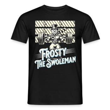 Frosty the Swoleman Snowman Winter Fitness - Men's T-Shirt - black - Front - AI Model Male 178 light (178cm)