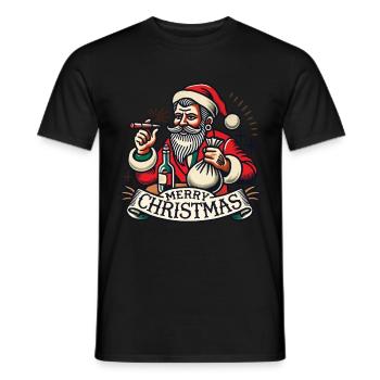Joyeux Noël Père Noël Cigares - T-shirt homme - noir - Devant - AI Model Male 178 light (178cm)