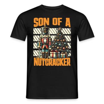 Son of a Nutcracker Christmas Humor - Men's T-Shirt - black - Front - AI Model Male 178 light (178cm)