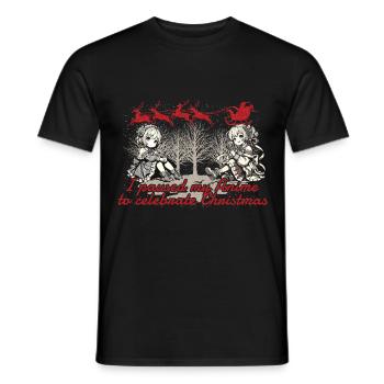 Style Kawaii de Noël animé - T-shirt homme - noir - Devant - AI Model Male 178 light (178cm)
