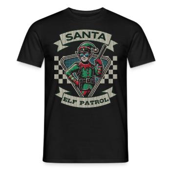 Équipe de patrouille des elfes du Père Noël à Noël - T-shirt homme - noir - Devant - AI Model Male 178 light (178cm)