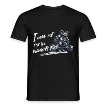 Krampus celebrates fitness for the cheeky - Men's T-Shirt - black - Front - AI Model Male 178 light (178cm)