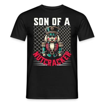 Son of a Nutcracker Christmas Humor - Men's T-Shirt - black - Front - AI Model Male 178 light (178cm)