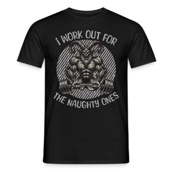 Krampus Fitness for Naughty Girls - Men's T-Shirt - black - Front - AI Model Male 178 light (178cm)