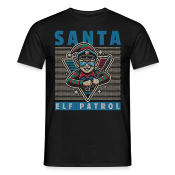Patrouille du Père Noël Joyeux Noël - T-shirt homme - noir - Devant - AI Model Male 178 light (178cm)