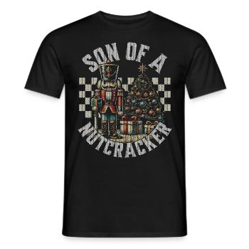 Son of a Nutcracker Christmas Humor - Men's T-Shirt - black - Front - AI Model Male 178 light (178cm)