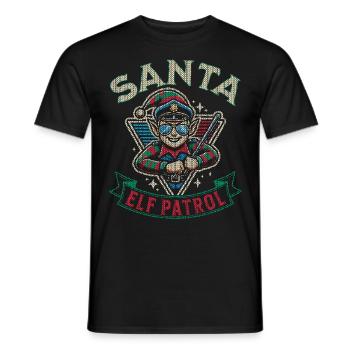 Santa Elf Patrol Weihnachtszeit Humor - Männer T-Shirt - Schwarz - Vorne - AI Model Male 178 light (178cm)