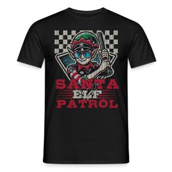 Père Noël Patrouille Elfe Drôle Groupe de Lutins de Noël - T-shirt homme - noir - Devant - AI Model Male 178 light (178cm)