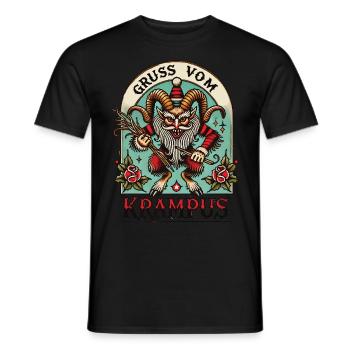 Salutation du Krampus Noël Myths Fun - T-shirt homme - noir - Devant - AI Model Male 178 light (178cm)