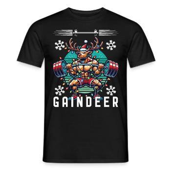 Muscle Renne Noël Fitness - T-shirt homme - noir - Devant - AI Model Male 178 light (178cm)