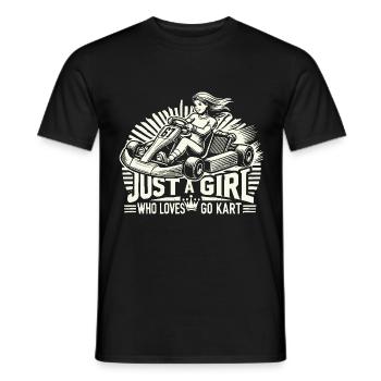 Une fille qui adore le karting - T-shirt homme - noir - Devant - AI Model Male 178 light (178cm)