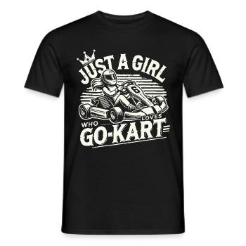 Une fille qui aime l’aventure en karting - T-shirt homme - noir - Devant - AI Model Male 178 light (178cm)