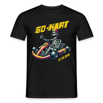 Go-Kart To The Bone Retro Skeleton Style - Men's T-Shirt - black - Front - AI Model Male 178 light (178cm)