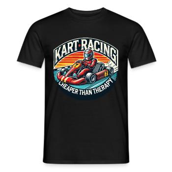 Kart Racing Günstiger Als Therapie - Männer T-Shirt - Schwarz - Vorne - AI Model Male 178 light (178cm)