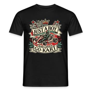 Garçon aimant les courses de karting - T-shirt homme - noir - Devant - AI Model Male 178 light (178cm)
