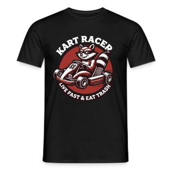Kart Racer Waschbär Go-Kart Abenteuer - Männer T-Shirt - Schwarz - Vorne - AI Model Male 178 light (178cm)