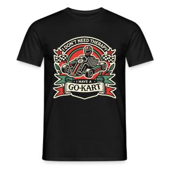 Go-Kart Driver Rétro Dicton Design - T-shirt homme - noir - Devant - AI Model Male 178 light (178cm)