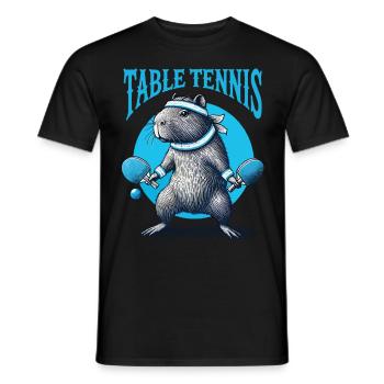 Capybara Lustiges Tischtennis Abenteurer - Männer T-Shirt - Schwarz - Vorne - AI Model Male 178 light (178cm)