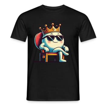 Lustiges Cartoon Tischtennisball König - Männer T-Shirt - Schwarz - Vorne - AI Model Male 178 light (178cm)